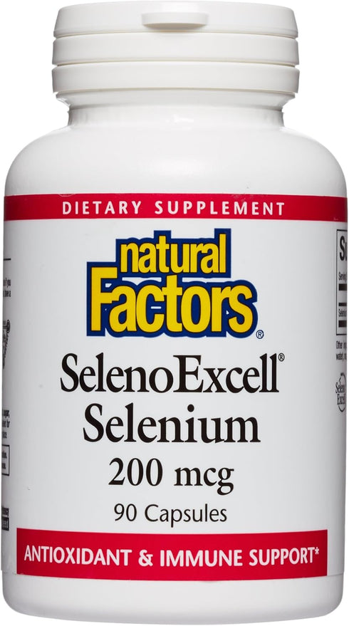 Natural Factors SelenoExcell Selenium 200mcg, Antioxidant & Immune Support, 90 Capsules