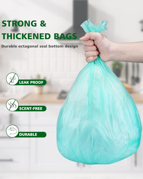 AYOTEE Compostable Trash Bags, 1.2 Gallon, 150 Packs, Small Biodegradable Bags for 1-2 Gallon Trash Cans