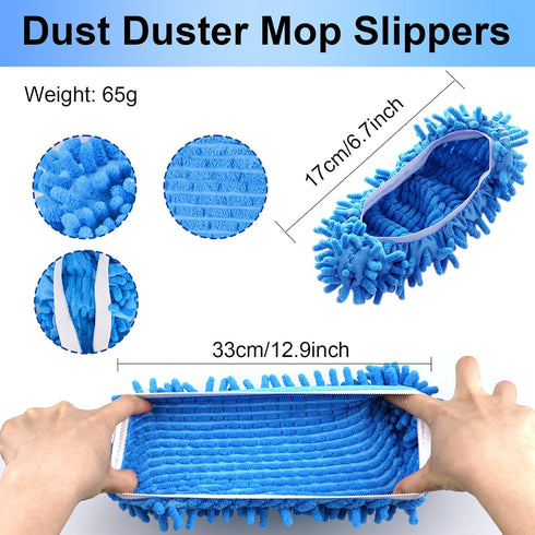 Cosywell Shoes Cover for Mop Slippers - Dusting Mop Shoes for Floor Cleaning, Washable 10 PCS, 5 Pairs (L)