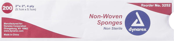 Non-Woven Sponge, N/S 4Ply - 2x2-200/Box