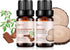 Sandalwood & Hinoki Essential Oils - 100% Pure Organic Natural Plant Oils for Diffuser, Spa, Massage, Yoga, 2x10ML