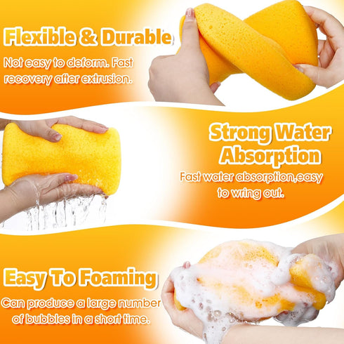 Tioncy 12 Pcs Large Sponges Bulk, 7.5 x 5.5 x 1.9 Inch Grouting Sponge Set for Car Wash and Cleaning Dishes