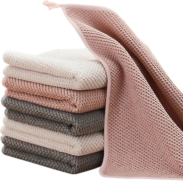 6 Pack Kitchen Dish Cloths - Super Absorbent Microfiber Cleaning Towels, 12x12 Inches