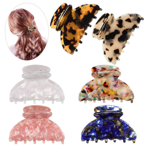 WILLBOND 6 Pieces Medium Hair Claw Clips, 2.6 Inch Tortoise Shell Clip, French Style Barrettes for Women Girls