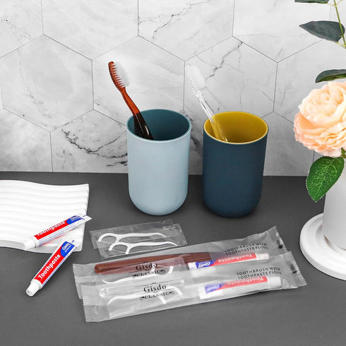 100 pcs Disposable Toothbrushes with Toothpaste Floss, Individually Wrapped, 10g Toothpaste for Homeless, Airbnb, Hotel