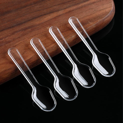 500 Pcs Disposable Clear Plastic Mini Spoons for Jelly, Pudding, Yogurt, Ice Cream, Dessert, Party