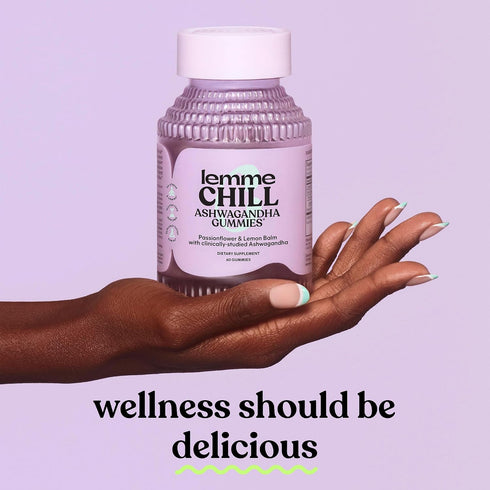 Lemme Gummies 300mg KSM-66 (60 Count) Chill Stress Relief with Ashwagandha, Lemon Balm, Passionflower & Goji to Support