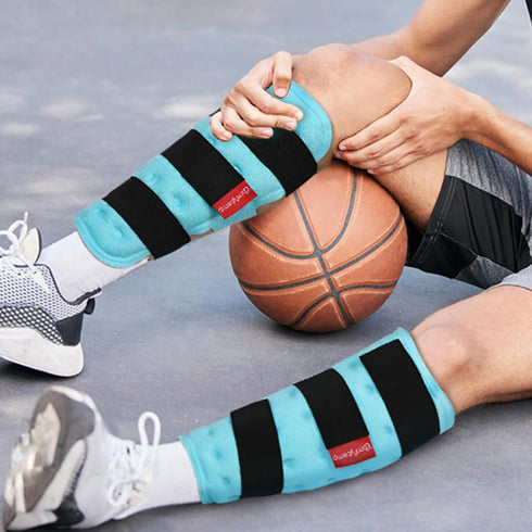 Comfytemp Calf Shin Splint Ice Packs, Reusable Gel 2 Pack, Hot Cold Therapy Compression Sleeve for Swelling, Elbow, Knee
