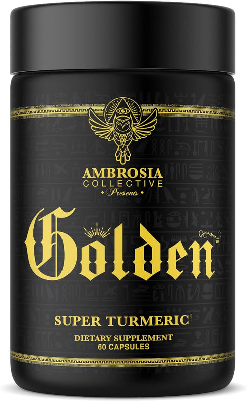 Ambrosia Golden Super Turmeric - Bioavailable Curcumin for Gut & Brain Health, 765mg Active Curcuminoids