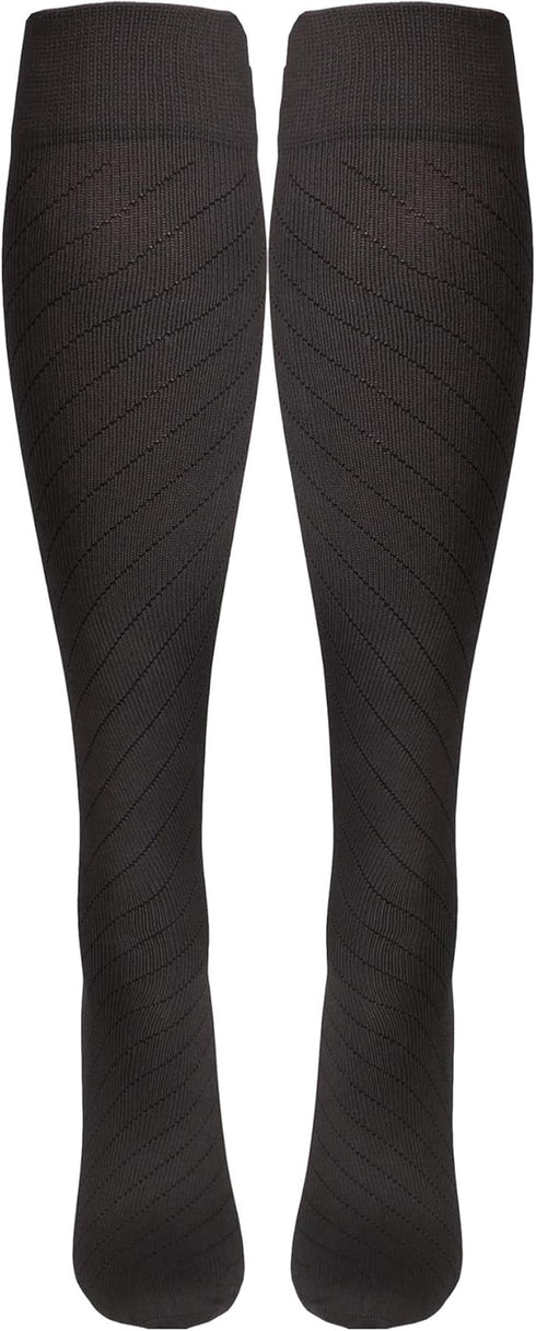 NuVein Compression Socks, Medical Grade 15-20 mmHg, Knee High, 1 Pair, Charcoal, Small for Men and Women