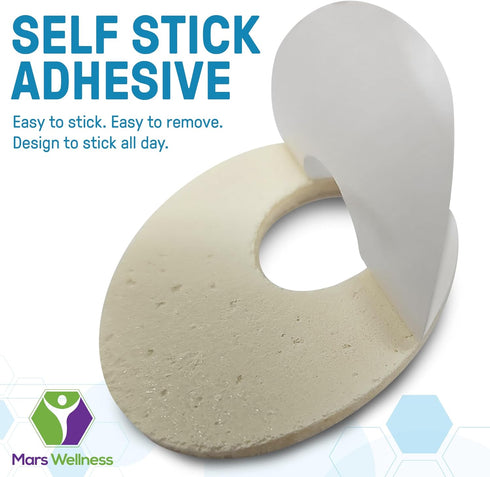 Oval Felt Callus Protective Pads, Adhesive Foot Pads Surrounding Calluses from Rubbing on Shoes, 1/8", 25 Pack