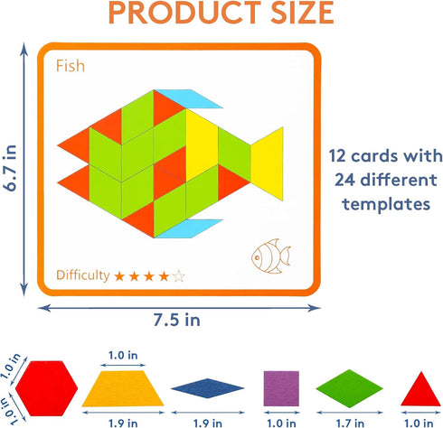 UwinVwin 155 Dementia Activities for Seniors - Pieces Wooden Tangrams Puzzle, Easy Memory Game for Alzheimer's