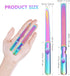 TEHAUX 2pcs Metal Nail Files, Stainless Steel Fingernail Files for Natural Nails with Storage Case (Rainbow Color)