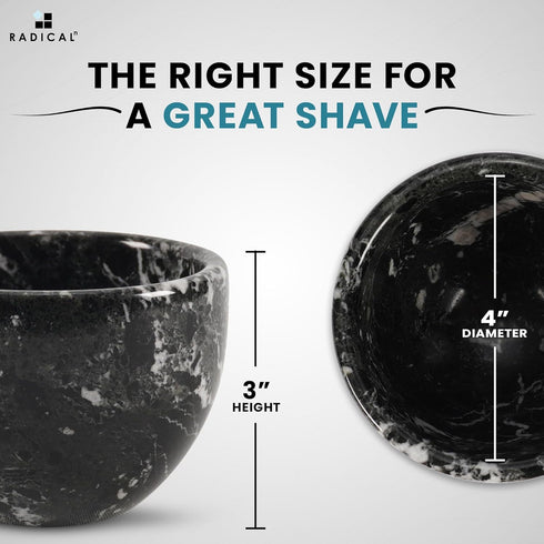 Radicaln Marble Shaving Cream Bowl, Handmade Black 4' x 3' Inches, Barber Supplies for Shaving Gel