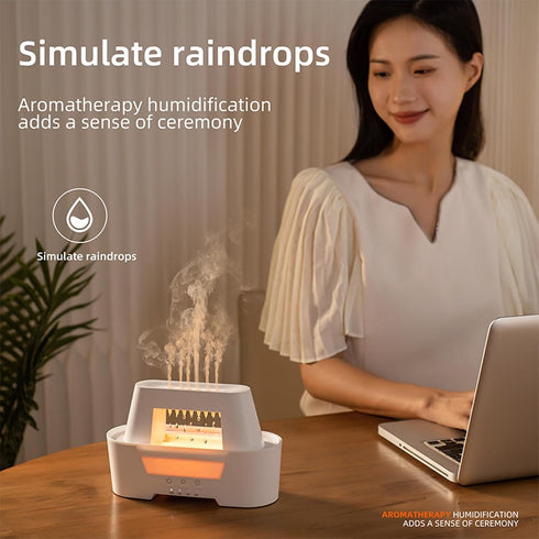 Humidifier,2024 Diffuser,3 Cloud New Essential Oil Diffuser with Water Drip,Mushroom Rain Lamp Colors Night Light