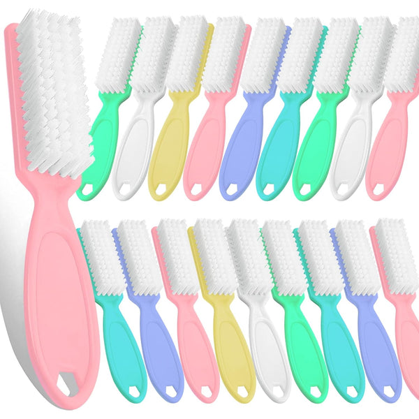 HOFASON 20Pcs Handle Grip Nail Brush, Hand Fingernail Cleaner Brush Manicure Tools Scrub Cleaning Brushes Kit