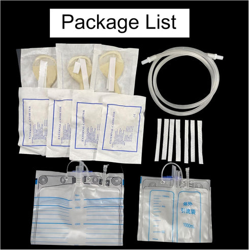 Wellgood 7pcs 1000ml 2000ml 25MM External Catheters Condom for Men, External Urinary Catheter for Incontinence