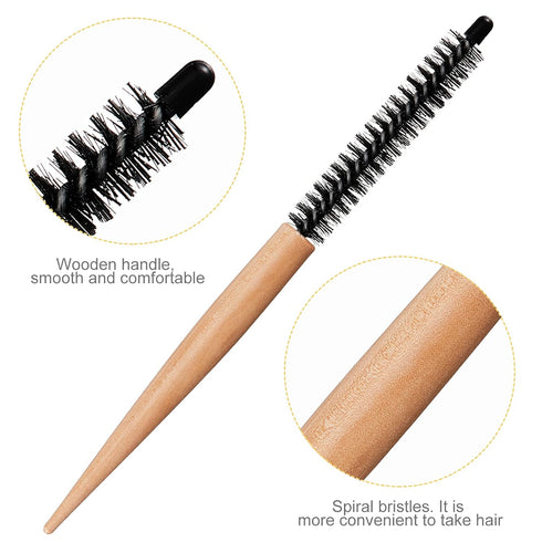 Mini Roller Quiff Brush for Hair Styling - Round Comb for Thin Short Hair, Bangs, Beard Lifting (10 Inch)