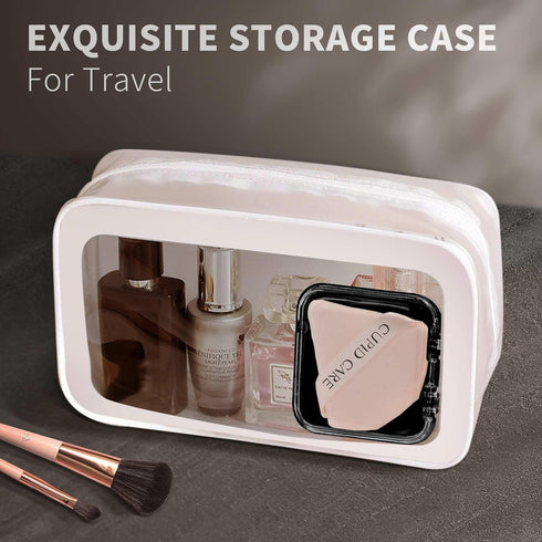 6 Pcs Triangle Powder Puff with 2 Travel Cases, Setting Powder Puffs for Face and Foundation, Skin-Friendly Beauty Tools