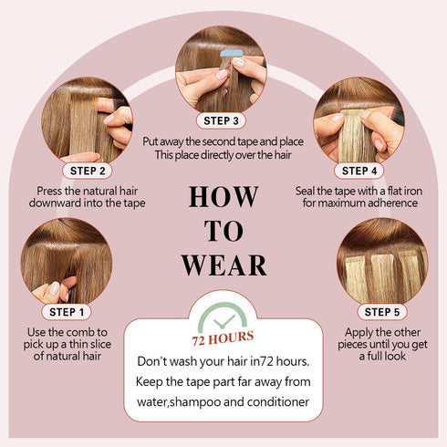Sunya Tape in Hair Extensions, 14 inches Silky Straight Remy Human Hair Seamless Skin Weft, #2 Dark Brown, 40 Gram,