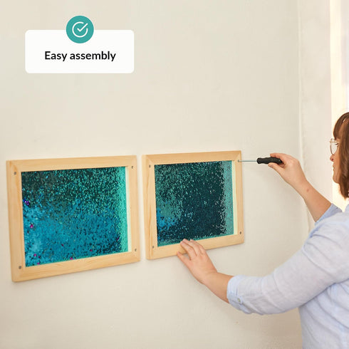 ODOXIA Sequin Wall Panel for Kids | Interactive Sensory Wall Panel & Flip Fabric Board | Reversible Sequin Sensory Wall