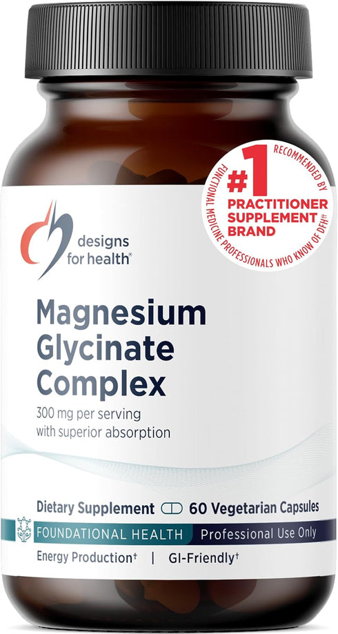 Designs for Health Magnesium Glycinate Complex - Chelated Magnesium Bisglycinate + High