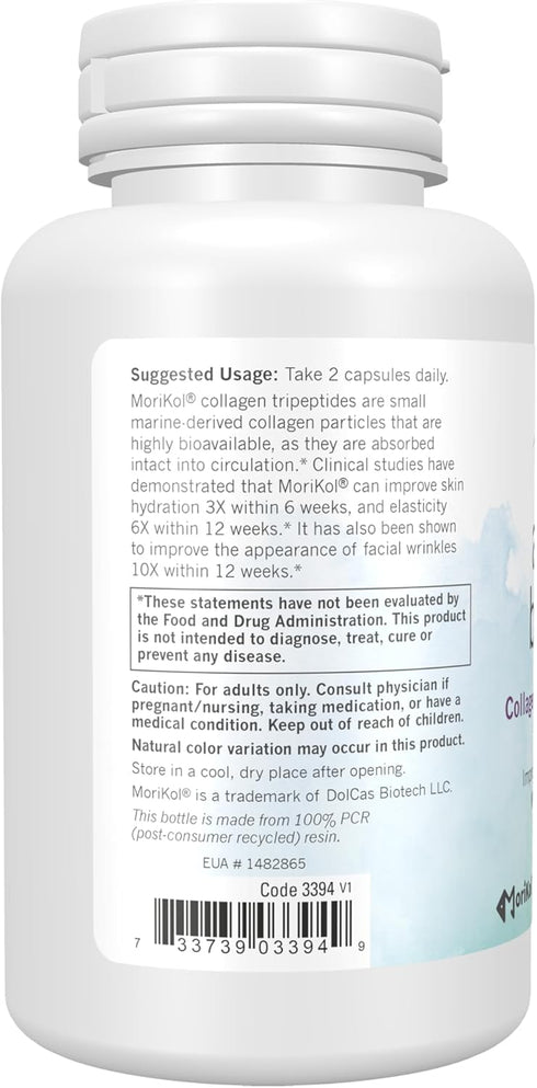 NOW Solutions Aquatic Beauty+ Capsules - Marine Collagen and Vitamin C Supplement for Youthful Skin*, Non-GMO, 60 Capsules