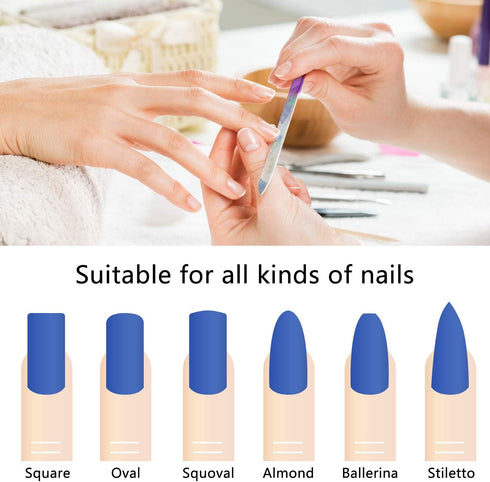 Mudder 5 Pack Glass Nail File with Case, Double Sided Crystal Fingernail File for Natural Nails Manicure