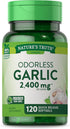 Odorless Garlic 2400 mg | 120 Softgel Capsules | High Strength Extract Pills | Non-GMO, Gluten Free | by Nature's Truth