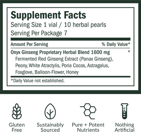 Red Ginseng Herbal Pearls - 70 Count Daily Immunity & Energy Supplement, Vegan, Gluten-Free, Made in Korea