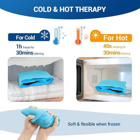 Comfytemp Wrist Ice Pack Wrap, 33" Full Hand & Wrist Brace for Carpal Tunnel Relief, Reusable Compression Support