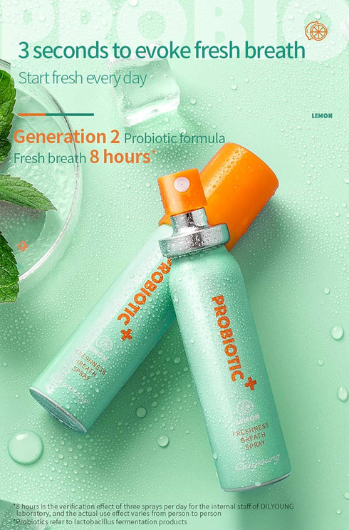 Breath Spray for Bad Breath, Mint Oral Care Health Spray for Dry Mouth, 0.5 fl.oz/Bottle (Pack of 2) with Surprise Gifts