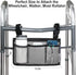 Wheelchair Side Bag, Armrest Storage Pouch with Cup Holder and Reflective Strip Use of Waterproof Fabric, for Most Wheelchairs, Walkers or Rollators (Gray)