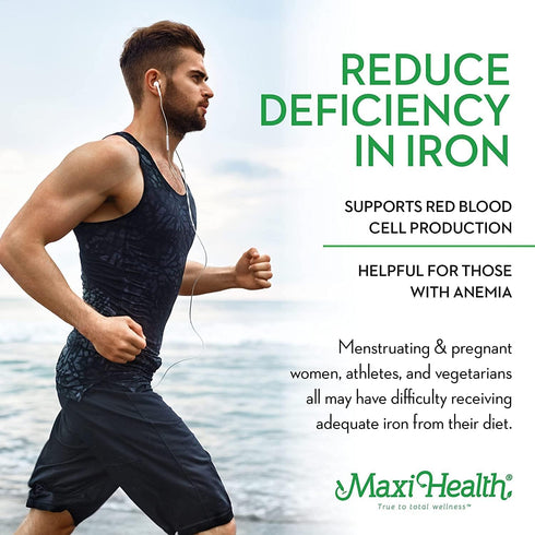 Maxi Health Iron Supplement 15mg Per ML – Liquid Iron Drops for Men, Women, and Kids, Increase Energy & Blood Levels -