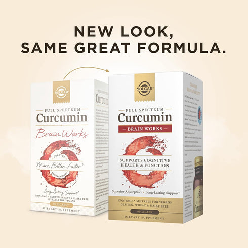 Solgar Full Spectrum Curcumin Brain Works, 90 Licaps for Memory Recall & Cognitive Function Support