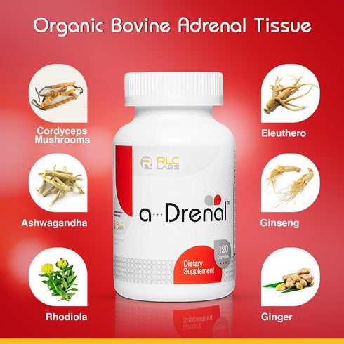 RLC a-Drenal, Adrenal Support for Stress Relief and Energy, 120 Capsules