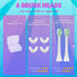 6 Pcs U Shaped Toothbrush Kids Replacement Head Set, 4 U Shaped Brush Heads, 2 Bristle Heads, Storage Box