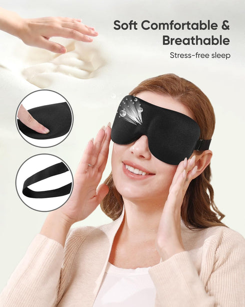 LKY DIGITAL Sleep Mask for Side Sleeper, 3 Pack Blackout 3D Eye Mask for Sleeping, Night Blindfold for Men Women