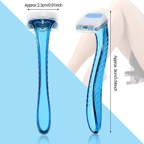 Honoson 30 Pieces Bikini Razors Trimmer for Women - Disposable Travel Accessories for Body Hair Removal (Light Blue,