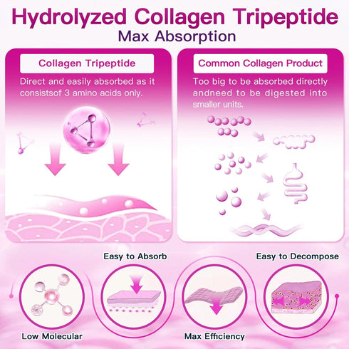 ZEBORA Collagen Peptides Powder | 50 Servings | Hydrolyzed Multi Collagen Type I II III V X with Hyaluronic Acid &