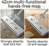 YIMCABDG 4 61" Hands Free Microfiber Mop with Washable Pads, Stainless Steel Handle, Efficient Flat Mop for All Hard