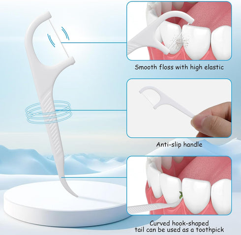 Kifmurase 2000PCS Pack, Dental Floss Picks, Adults Toothpicks Floss for Teeth Cleaning and Oral Care, Family Travel