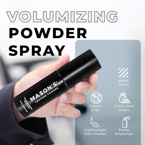 Mason's Pomade - Hair Texture Powder, Lightweight Volumizing Styling Powder for Men, Matte Finish, 8.75 grams