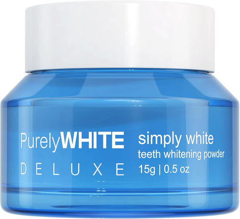 PurelyWHITE DELUXE, Whitening Powder - Removes Stains, No Sensitivity - Enamel-Safe Toothpaste