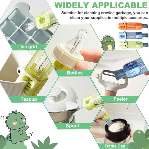 LJJYIJUN 3 1 Set Caps(3 in Cup Lid Gap Cleaning Brush, Portable Water Bottle Brush, Multifunctional Bottle Cleaner