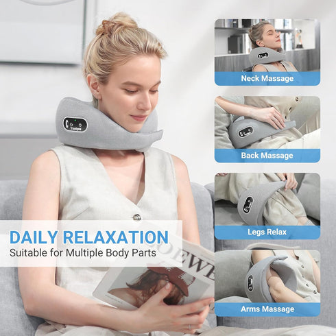 Neck Massager, Deep Tissue Kneading Massage Pillow for Neck Back Shoulder, Electric Shiatsu Massage Cushion for Pain