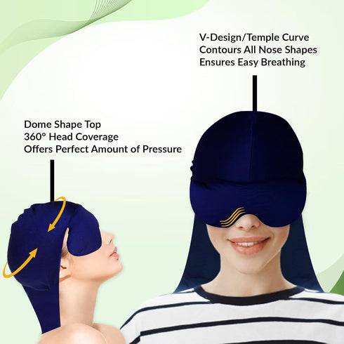 Sinus Pressure Cap | Hot/Cold Aromatherapy for Deep Pain Relief | Headache Relief Ice Pack Mask