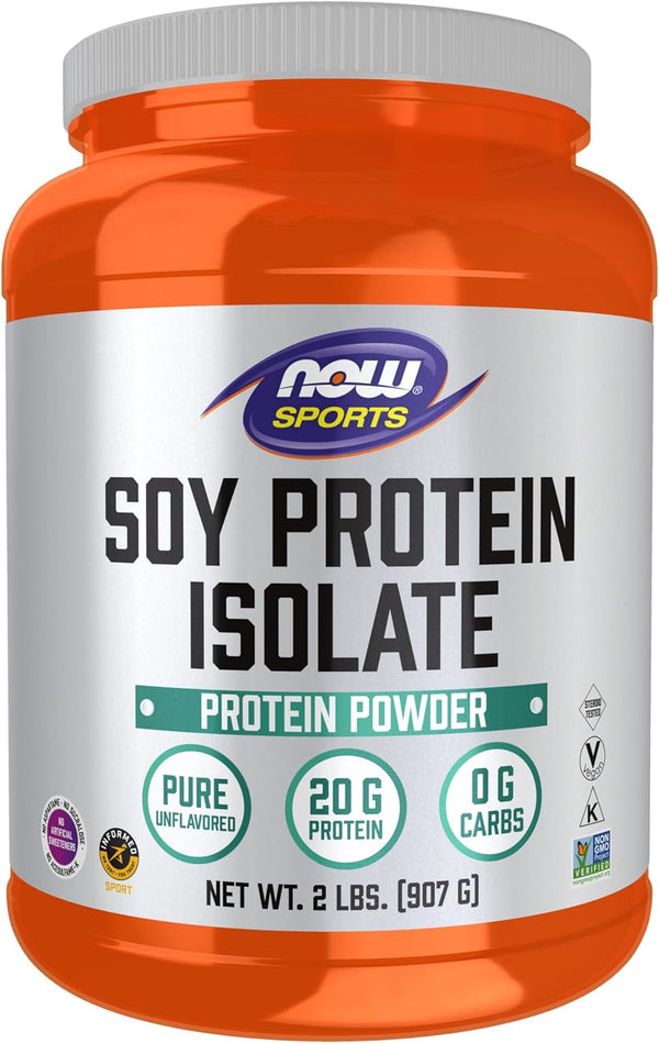 NOW Foods Soy Protein Isolate 20 g, Unflavored Powder, 2-Pound