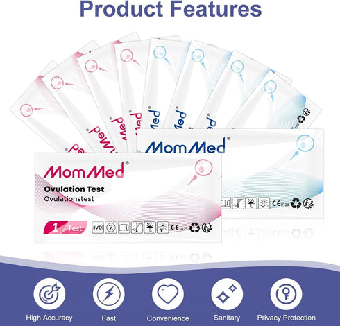 MomMed (HCG15-LH40), 15 40 55 Ovulation Test Kit Pregnancy & Ovulation Test Strips with Urine Cups Reliable & Quick