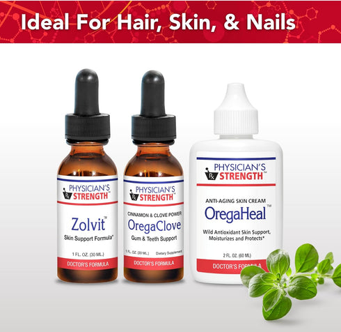 Physician's Strength OregaHeal Cream - 2 fl oz Anti-Aging Skin Cream, Wild Antioxidant Skin Support, Moisturizes &